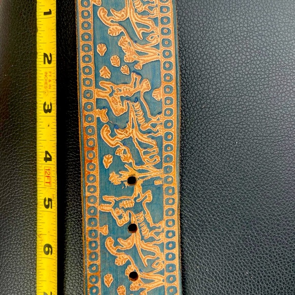 NWT STREETS AHEAD belt rustic design genuine leather New with tags - Picture 4 of 7